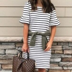 J. Crew Striped Bell Sleeve Dress